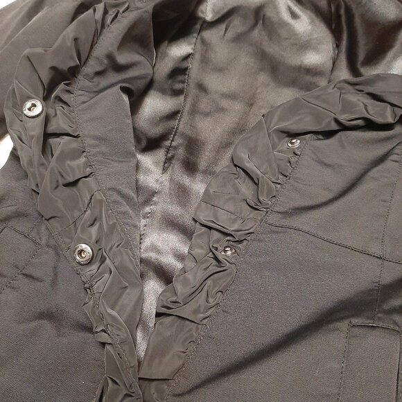 Bebe Women's Black Ruffle Trim Dress Jacket Size S - Picture 9 of 9